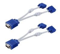 Ausi Cable divisor VGA de 2 piezas, 1080P HD, adaptador de 1 macho a 2 hembras, cable Y para monitor dual para duplicación de pantalla de 30 cm