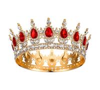 Ausi Corona dorada para mujer, coronas de boda con diamantes de imitación y tiaras de cristal, accesorios para el cabello de novia para fiestas de princesas, cumpleaños, disfraces