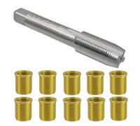 Ausi Kit universal de reparación de roscas de bujías con insertos M14X1.25 y macho M16X1.25 para generadores y motores diésel. Herramientas para reparar orificios de rosca metálica.