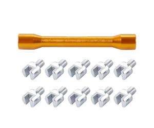 Ausi Llave dinamométrica universal ajustable para radios de motocicleta, juego de llaves CNC de 5,0 a 6,8 de longitud, de aluminio dorado, con caja de almacenamiento para motos y motos de cross.