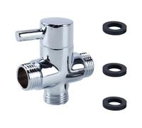 Ausi Válvula desviadora de ducha con adaptador en T de 3 vías - Reemplazo de cierre de entrada/salida macho G1/2 (para brazo de ducha)