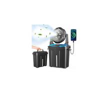 Ausic Ventilador de nebulización portátil oscilante de 10 pulgadas y 9 L mejorado con luz, [máximo 55 horas] Ventilador de carrito de golf para patios exteriores, ventilador de refrigeración de agua