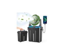 Ausic Ventilador de nebulización portátil oscilante de 10 pulgadas y 9 L mejorado con luz, [máximo 55 horas] Ventilador de carrito de golf para patios exteriores, ventilador de refrigeración de agua