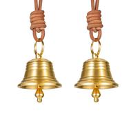 Ausicfen Juego de 2 Campanas de Vaca de Navidad, Campanas de Vaca Grandes, decoración de Navidad, Campanas de latón rústico, Campanas de Navidad Vintage para decoración (Campana de Navidad Vintage)