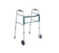 Ausilium Andador plegable de aluminio con 2 ruedas y 2 patas, regulable en altura - Peso de 2,4 kg