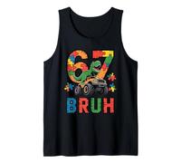 Ausim Six Seven Bruh Dino Autismo Awreness 67 Meme niños Niños Camiseta sin Mangas