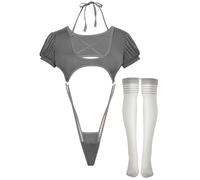 Ausing Sexy Lencería Body Set Slutty Teddy Tanga para Preludio Lencería Disfraz De Una Pieza Seductora Lencería Exótica