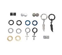 Ausla 10 Pares de Pendientes Magnéticos, Juegos de Aretes de Clips sin Perforación, Aretes de Acero Inoxidable con CZ, Diseño Elegante y Ligero para Hombres y Mujeres, 8 mm.