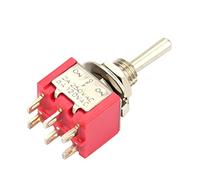 Ausla 10 Piezas DPDT 3 Posiciones ON OFF ON Interruptor Basculante Mini Interruptor 6 Pines 6 Mm 2A 250VAC 5A 125VAC con Material Duradero para Control Industrial de Electrodomésticos