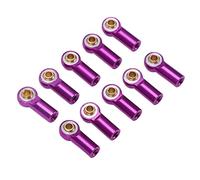 Ausla 10 Uds. Enlace de Junta Esférica con Extremo de Varilla, Soporte de Cabeza Esférica M3 de Aluminio, Junta Final de Varilla de Enlace RC para Coche Axial Scx10 1/10 RC (Purple)
