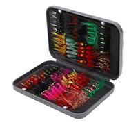 Ausla 100 Señuelos de Pesca con Mosca, Anzuelos Tejidos a Mano, Colores Vivos para Principiantes en Lagos, Ríos, Océanos y Playas