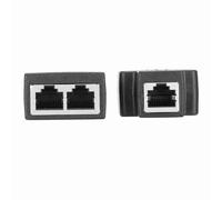 Ausla 2 Adaptadores de Cable Ethernet 1 en 2 Salidas RJ45 Hembra Conector LAN Extensor de Cable Divisor con Material ABS para de Internet ADSL Hubs Interruptores Televisores (Black)