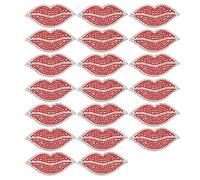 Ausla 20 Piezas de Diamantes de Imitación de Labios Rojos, Decoración Elegante de Resina para Ropa y Accesorios