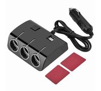Ausla 3 Way Car Cigarette Lighter Socket Splitter, Dual USB Charger Power Adapter 120W Max, con LED Indicador de Luz Azul, para Teléfonos Inteligentes, Tabletas y Aspiradoras de Coche