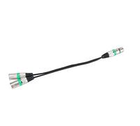 Ausla 30cm Adaptador de Extensión de Cable de Divisor XLR Hembra a Doble Macho, con Carcasa de Aleación de Zinc Blindada para Mezcladores, Micrófonos, Altavoces, Amplificadores y (GREEN)