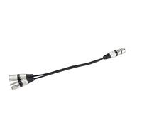 Ausla 30cm Adaptador de Extensión de Cable de Divisor XLR Hembra a Doble Macho, con Carcasa de Aleación de Zinc Blindada para Mezcladores, Micrófonos, Altavoces, Amplificadores y (BLACK)