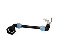 Ausla Adaptador IBC de Codo Adaptador de Tanque IBC de Cuello de Cisne de Latón ABS Entrada Roscada de 60 Mm de Salida de Conexión Rápida para Barriles Contenedores Llenado de Agua (#2)