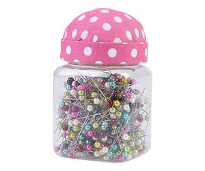 Ausla Ausla Alfileres de Costura con Cabeza de Vidrio, 500 Piezas, 4 x 37 mm, Multicolor, para Manualidades y Costura