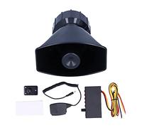 Ausla Bocina de Alarma para Coche de 12 V, Altavoz de Advertencia ABS, 100 W, 125 DB, 5 Sirenas de Sonido con Micrófono PA, Fácil Instalación para Coches, Motocicletas, Uso de Emergencia en Carretera