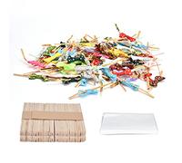 Ausla Bolsa de Regalo para Piruletas, Bolsa de Paquete de Piruletas de PVC, Juego de 100 con Palos de Madera y Lazos para Dulces, Galletas de Chocolate, Bricolaje, Hornear, Fiestas, Bodas, Uso en (#1)
