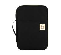 Ausla Bolsa organizadora de documentos A4, multifuncional, práctica funda con cremallera para cuaderno, documentos y bolígrafos, gran capacidad, impermeable, 13.8 x 9.8 x 1.4 pulgadas (negro)