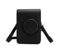 Ausla Bolsa para Cámara, Bolsa Protectora Retro de Cuero PU con Correa Ajustable para Mini Cámaras, Forro Suave y Salida de Fotos para Entusiastas de la Fotografía (Black)
