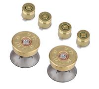 Ausla Botones de Bala de Metal Dorado y Kit de Modificación de Palanca de Pulgar, Aleación de Aluminio de Alta Dureza, Funcionamiento Suave, Apto para Controlador , 6 Piezas