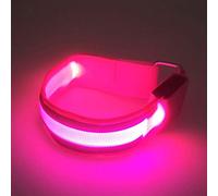 Ausla Brazaletes LED Que Brillan en la Oscuridad, Equipo de Seguridad Reflectante Recargable, Luz Ultrabrillante, Correr y Andar en Bicicleta (Pink)