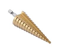 Ausla Broca Escalonada HSS Titanio, 4-32mm, Punta Cónica con Ranura Espiral, Hex Shank, para Acero, Latón, Madera, Plástico