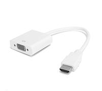 Ausla Cable Convertidor a VGA, Material ABS con de 3,5 Mm, Ayudas para Proyectores y Portátiles (White)