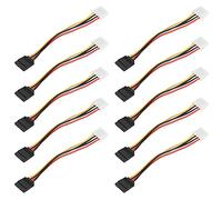 Ausla Cable Divisor de Alimentación, Paquete de 10, Big 4Pin a 15Pin | Cableado aislado de PVC, conversión de IDE a unidad, extensión de alimentación de PC, conexión de disco duro interno,