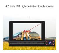 Ausla Cámara de Tablero Frontal y Trasera, Cámara de Tablero Giratoria de 3 Canales Full HD 1080P con Pantalla Táctil IPS de 4 Pulgadas, Detección de Movimiento y Grabación en Bucle