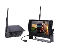 Ausla Cámara de Visión Trasera para Autocaravana 1080P, Inalámbrica con Monitor de 7 Pulgadas y Gran Angular de 150°, Soporte Magnético con Carga Solar, para una Marcha Atrás y un