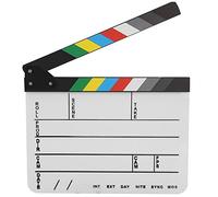 Ausla Claqueta de Escena de Director Acrílico, Accesorio de Corte de Película Impermeable Ligero, 30x24cm para Fotografía de Producción Cinematográfica (Pizarra Blanca de Color PAV1CWE4)