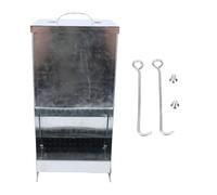 Ausla Comedero para Conejos Al Aire Libre con Cubierta, Dispensador de Alimentos Galvanizado de Gran Capacidad para Conejos, Pollos, Jaulas para Aves de Corral y Jardín