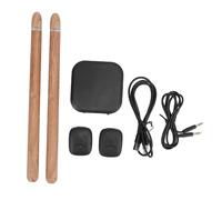 Ausla Conjunto de Batería Virtual con Mangos de Textura de Madera, Alimentado por Batería para Juego Inmersivo en Cualquier Lugar, Incluye Pedal de Pie