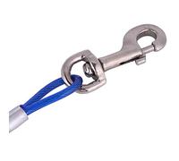 Ausla Correa para Perros de Alambre de Acero de 5 Mm, Correa Larga para Perros Resistente a Mordeduras, 5 M para Grandes, Ideal para Acampar y Usar en el Jardín (Blue)