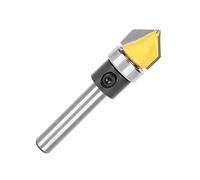 Ausla Cortador de Carpintería Broca de Carburo para Carpintería 1/4 X 1/2 Cuchillo en Forma de V de 90 Grados Doble Hoja Alta Concentricidad Diseño Compacto para Carpintero Ranurado Recorte Fresado