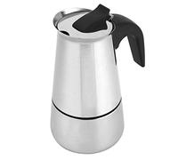 Ausla de Acero Inoxidable 4 Tazas/200 Ml, Portátil de Acero Inoxidable con Anti-quemaduras, Moka Clásica para Cocina, Oficina, Apta para Inducción