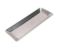 Ausla de Servicio de Acero Inoxidable, Fiesta Rectangular Platte Alimentos para Servir Bandeja para el de 12x32cm a Prueba de óxido Apilable para Acampar Bbq Buffet