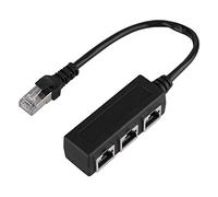 Ausla Divisor RJ45, Adaptador de Red Ethernet, 1 Macho a 3 Hembra, Splitter LAN, Rojo