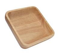 Ausla Ensaladera de Madera, Cuenco de Arroz Cuadrado de Madera de Caucho Hecho a Mano de 4,5 Cm de Altura, para Servir Ensalada, Frutas, Nueces y Arroz, Vajilla que Ahorra Espacio para el Hogar, (18