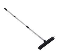 Ausla Escoba de Goma para Suelo Telescópica con Ajustable y Escobilla de Goma Integrada para Depilación de Mascotas, Herramienta de Limpieza de 48 Pulgadas (BLACK)