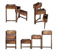Ausla Estante de Madera para Flores, Soporte Plegable para Plantas, 64 X 15 X 37 Cm, Estante de Exhibición para Macetas con Herrajes Reforzados para Balcón, Jardín, Patio, Sala de Estar, Floristería