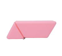 Ausla Estuche de Silicona para Bolígrafo, Organizador de Escritorio Rombo con Cremallera para Mujer, Bolsa de Maquillaje, Organizador de Escritorio Minimalista (Pink)