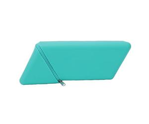 Ausla Estuche de Silicona para Bolígrafo, Organizador de Escritorio Rombo con Cremallera para Mujer, Bolsa de Maquillaje, Organizador de Escritorio Minimalista (Green)