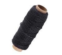 Ausla Hilo de Cuero Encerado Cordón de Coser Plano 0,5 Mm Hilo de Coser Encerado Negro 50 M para Cuero a Mano Pulsera Trenzado Fabricación de Joyas Reparación de Calzado Usuarios Artesanales (BLACK)