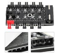 Ausla Hub de Ventilador de Chasis de PC Hub de Ventilador PWM de Metal con y 4D Power Control de Enfriamiento de CPU de 4 Pines para Ventiladores de 12 V, 3 Pines y 4 en Carcasas de Computadora para
