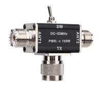 Ausla Interruptor de Antena Coaxial de 2 Vías, 1 Entrada 2 Salidas 55MHz 100W Protección de Conexión a Tierra para YouKits Ham CB Radio