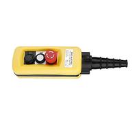 Ausla Interruptor de Botón de Polipasto Estación de Control Colgante ABS 2 Botones con Parada de Emergencia 5A 500V IP54 Control de Interruptor de Polipasto para Operación de Elevación de de Grúa